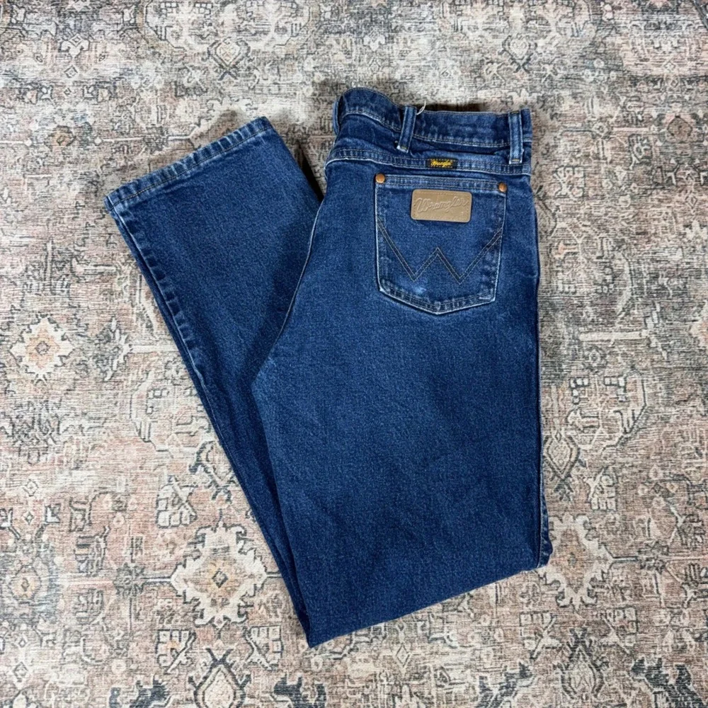 Wrangler 937STR Cowboy Cut Slim Fit Straight Leg Blue Jeans Mens 36x32
